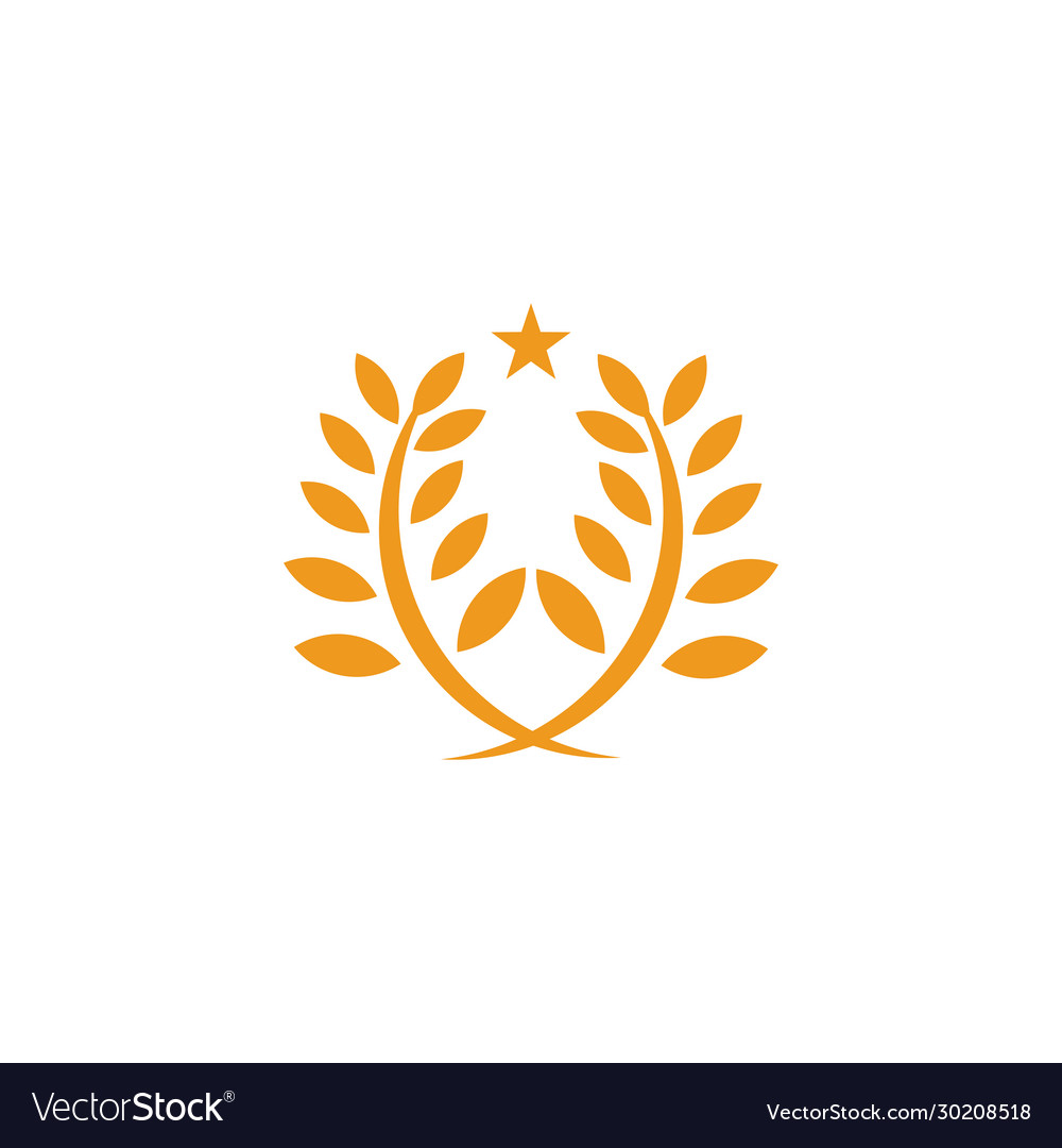 Agriculture wheat leaf icon logo design template