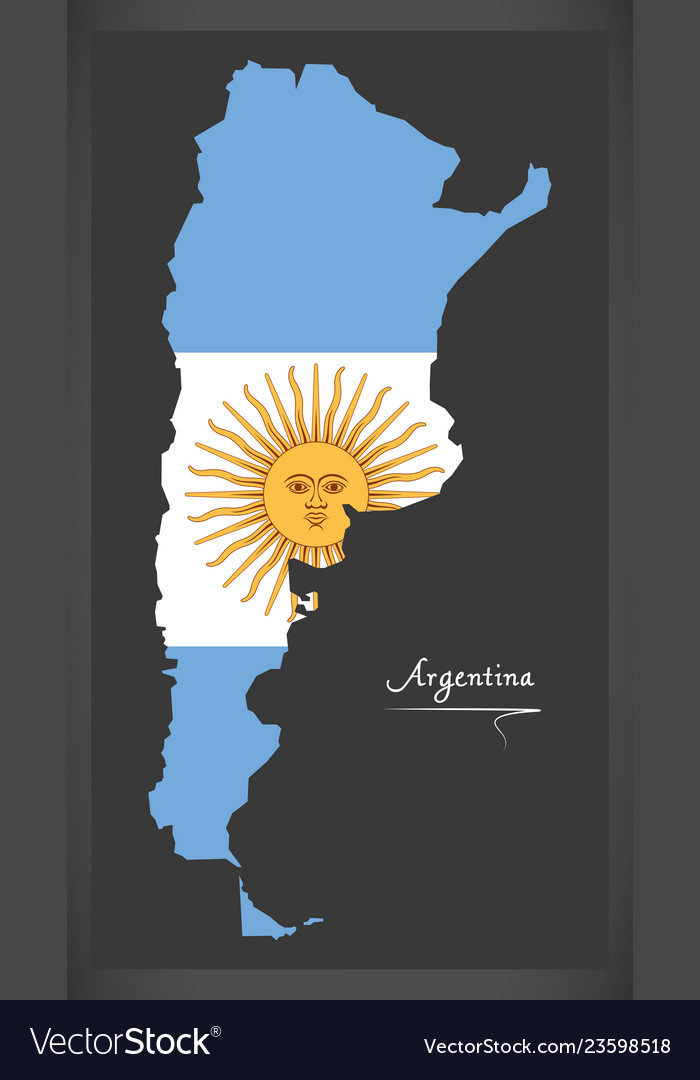 Argentina Map And Flag