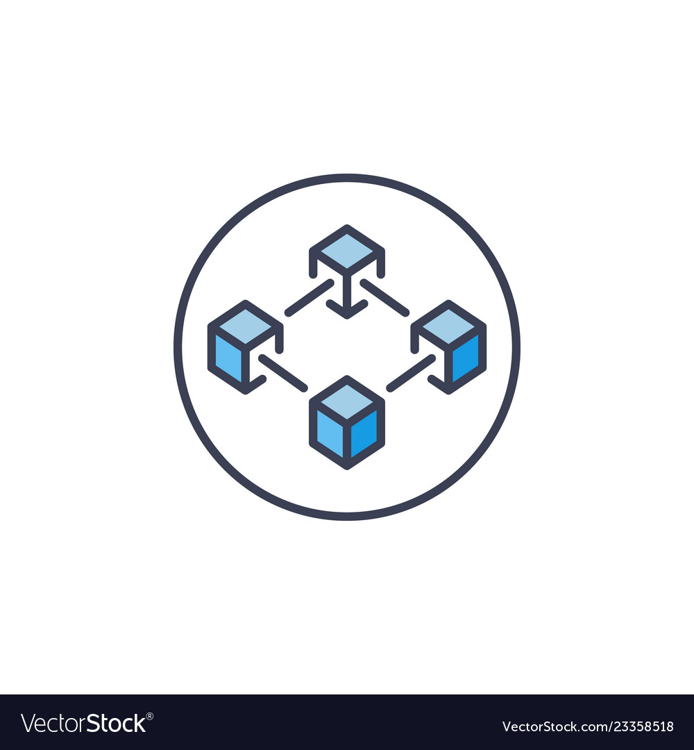 Blockchain Circle Icon - Modern Chain