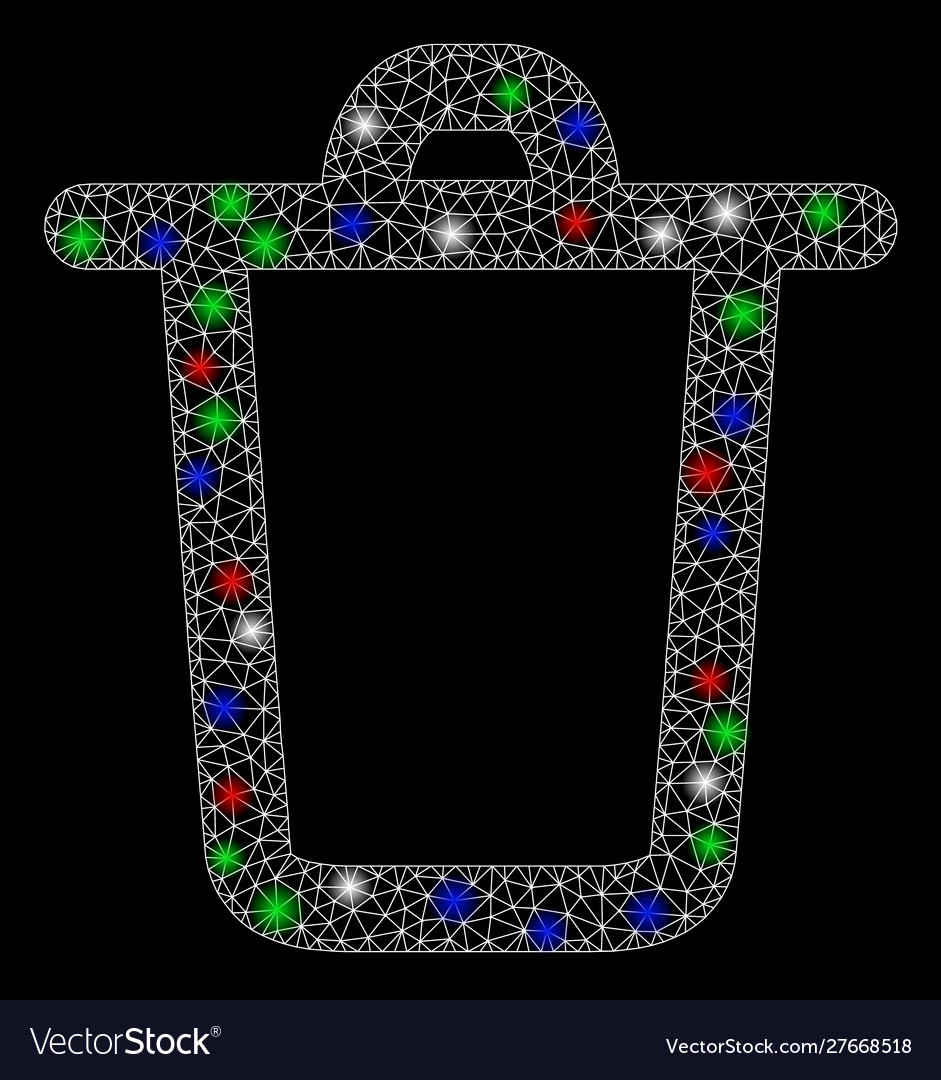 Bright mesh network bucket with flash spots Vector Image Bright mesh network bucket with flash spots
