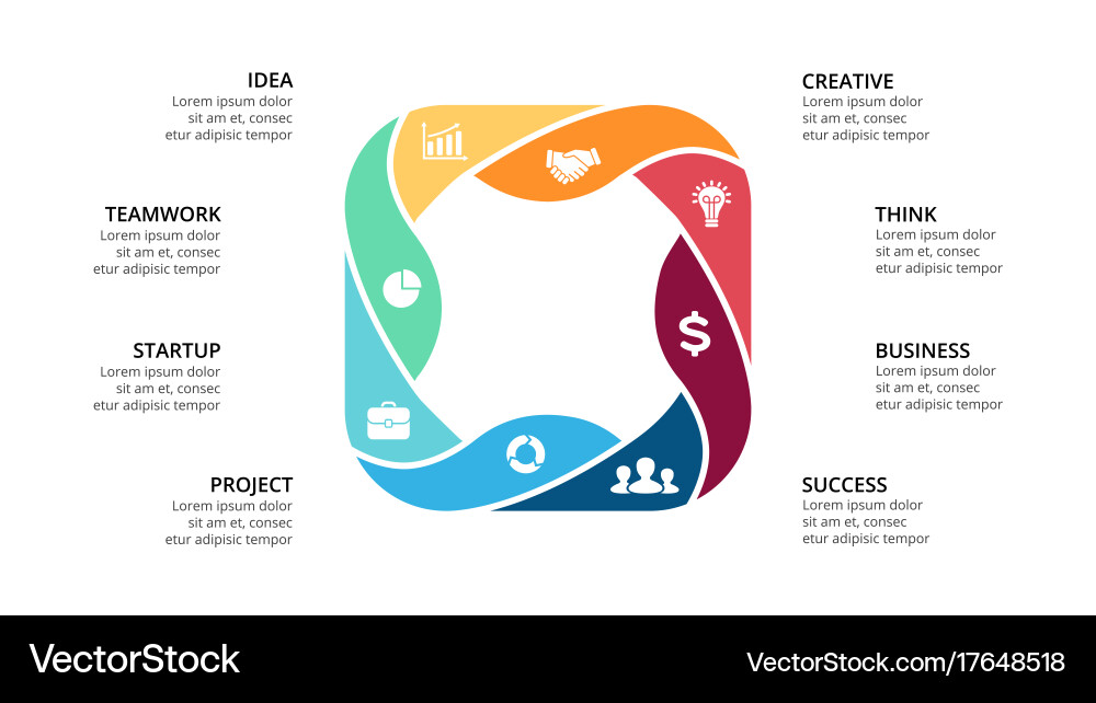 Circle arrows infographic cycle diagram Royalty Free Vector