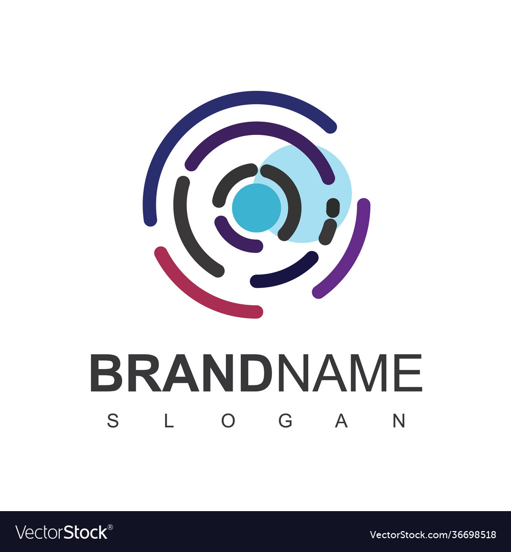 Circle technology logo design template