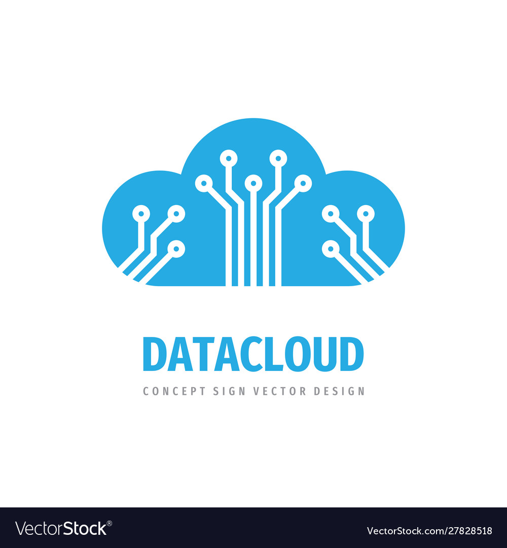 Cloud hosting icon design computing technology vector image Cloud hosting icon design computing technology