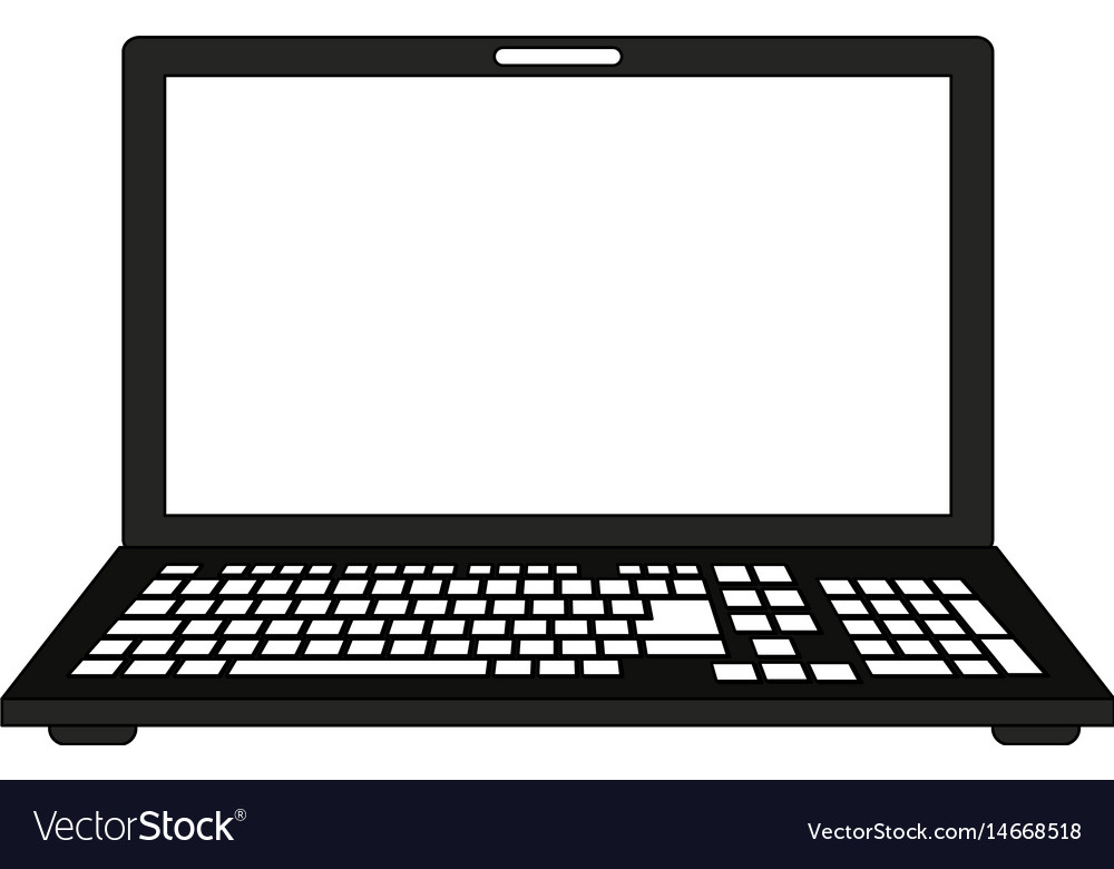 Color image cartoon front view laptop computer Vector Image - ndelet.com