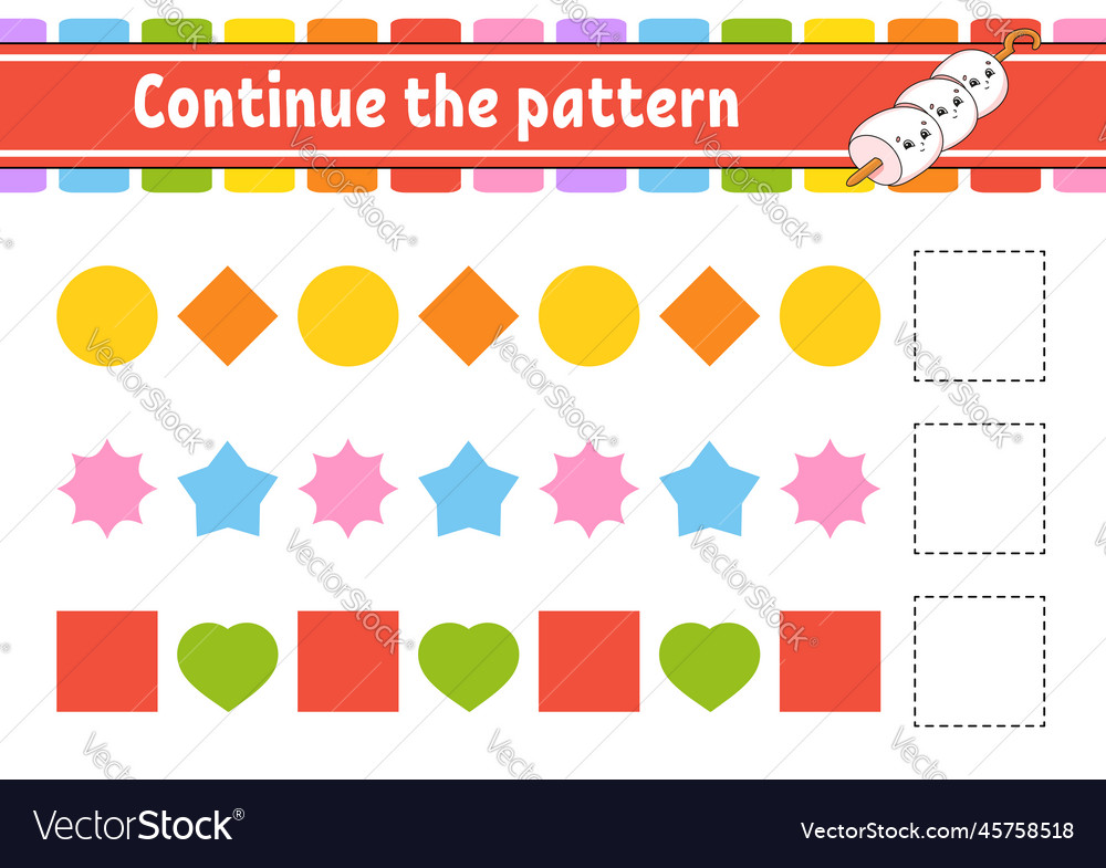 Continue the pattern education developing vector image Continue the pattern education developing