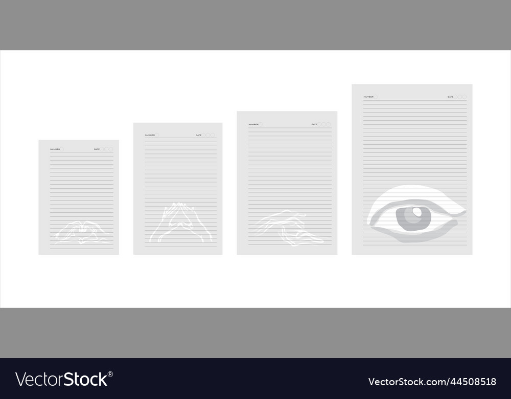 Design of note book refills in sizes a5 a4 Vector Image Design of note book refills in sizes a5 a4