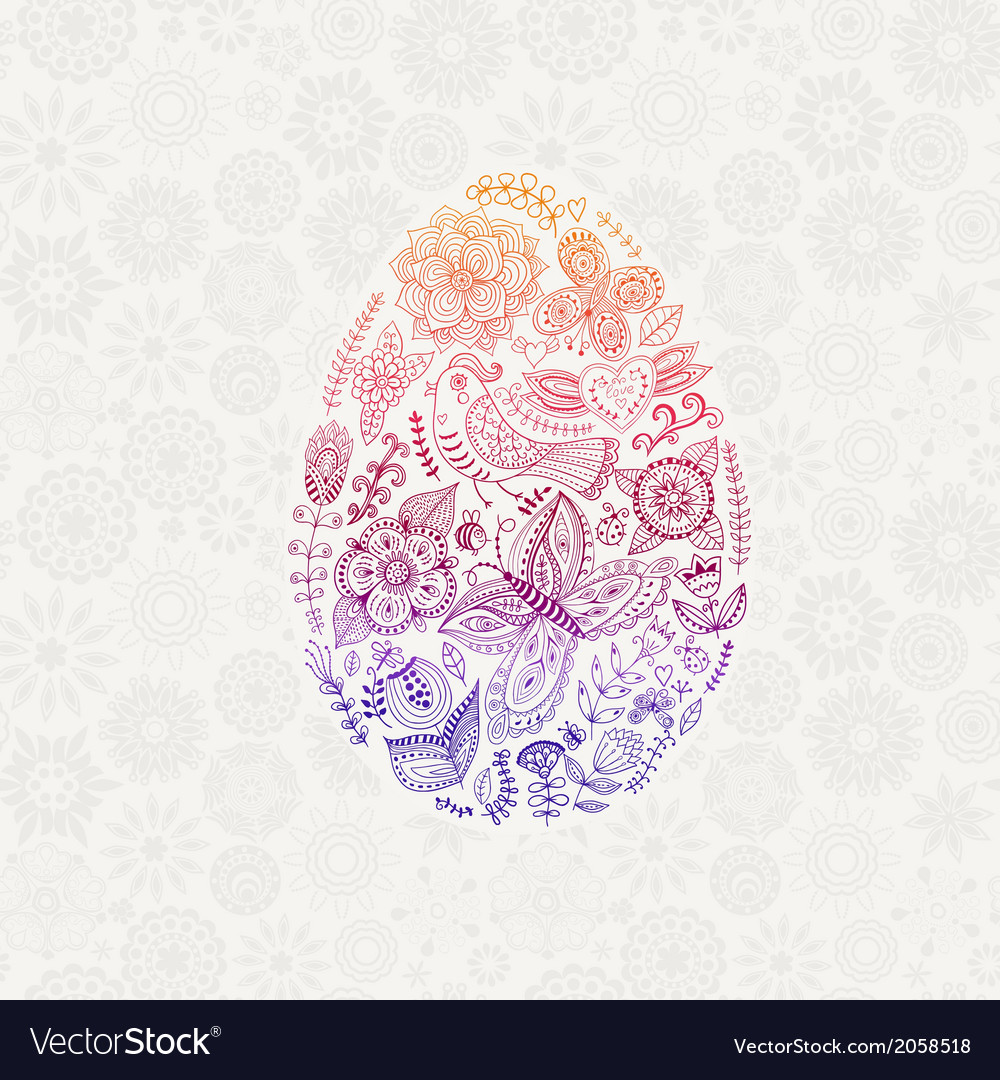 Easter egg made of flowers floral egg