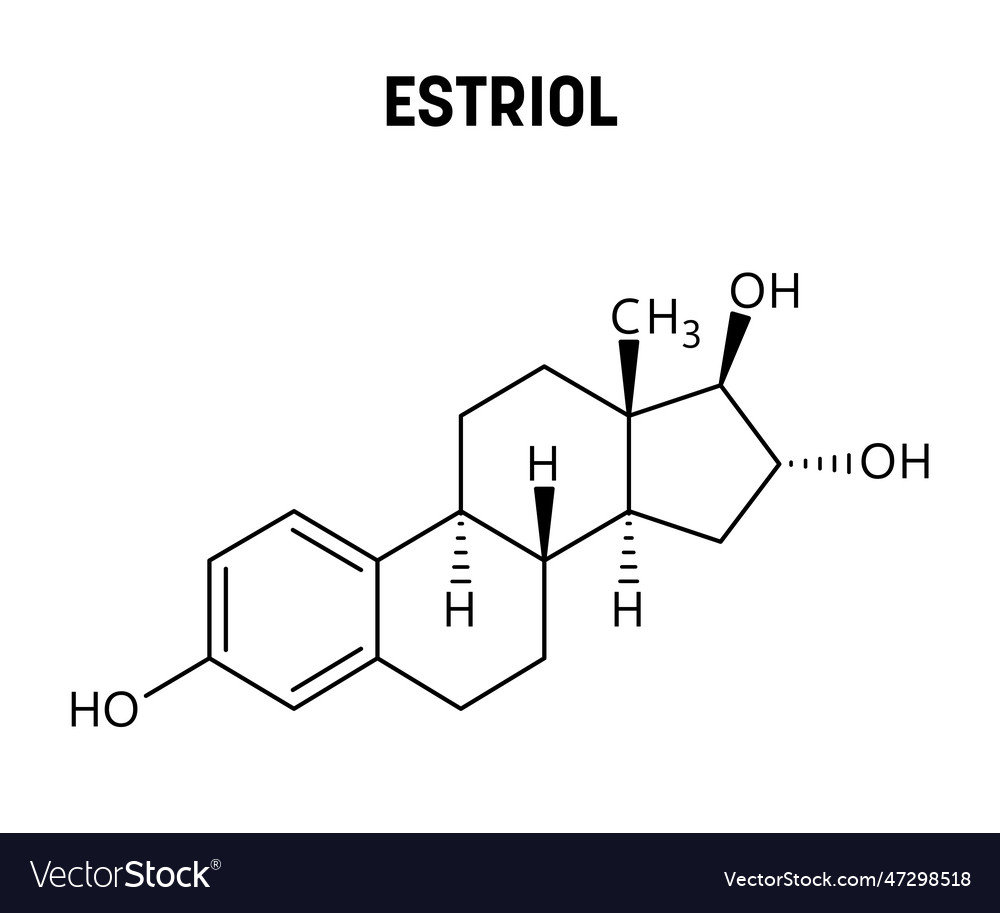 Estriol structural formula of molecular structure Vector Image