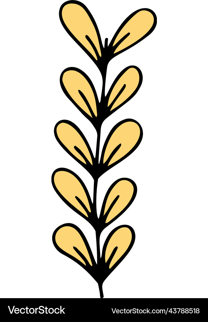 Leaf twig doodle Royalty Free Vector Image - VectorStock
