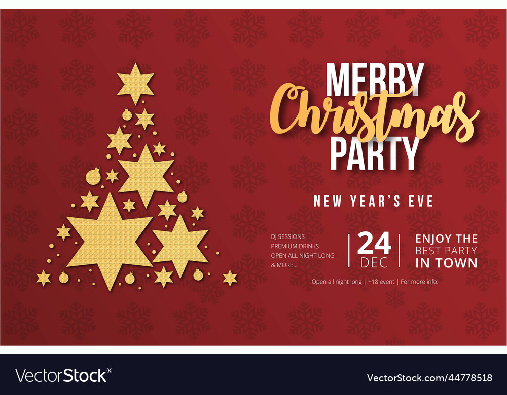 Merry christmas happy new year event poster design