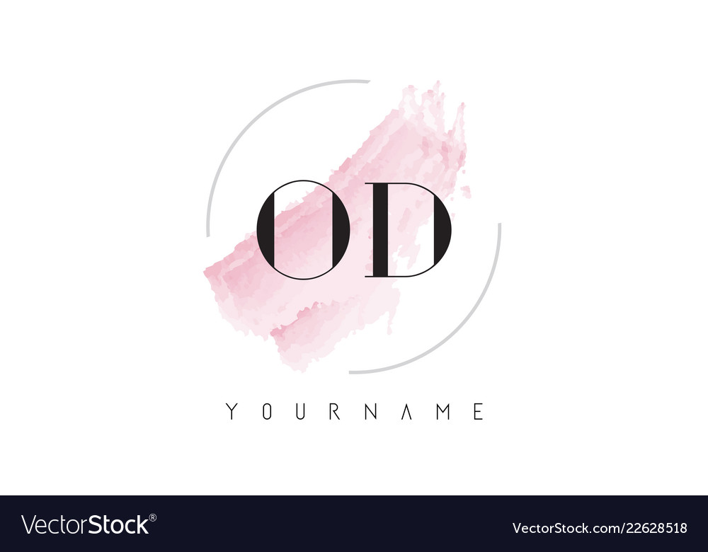 Od o d watercolor letter logo design