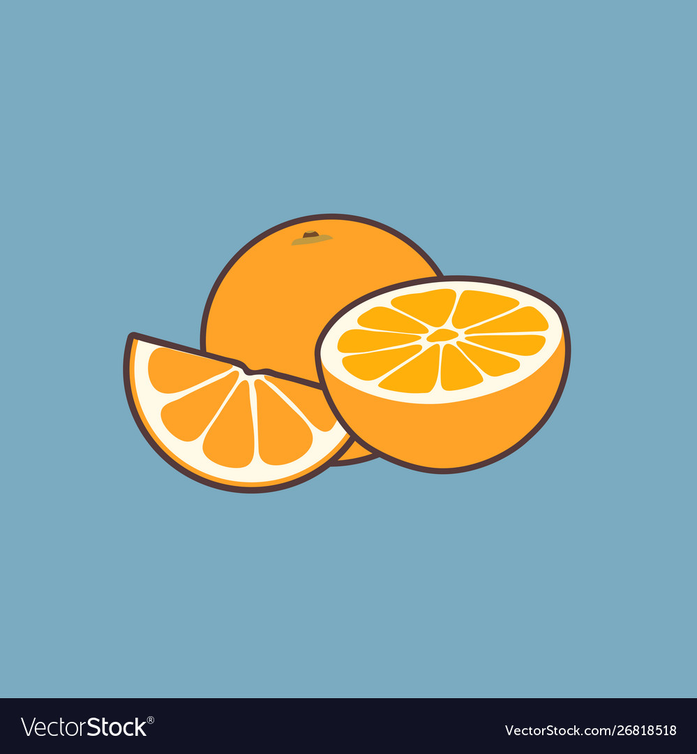 Oranges on blue background