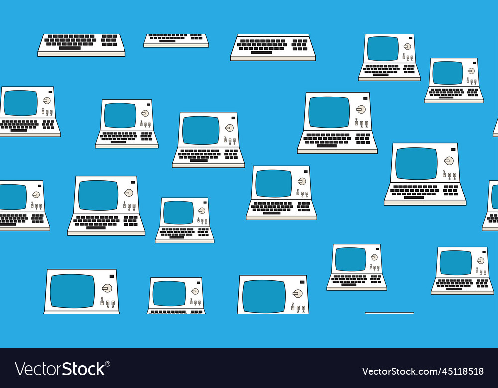 Nahtloses Muster endlosen Computer mit alten Retro vector image Nahtloses Muster endlosen Computer mit alten Retro