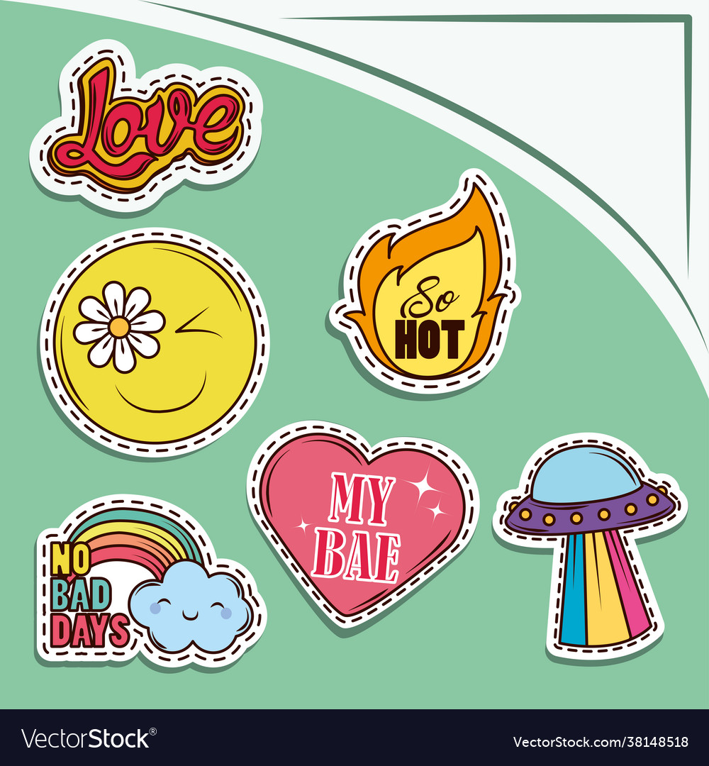 Set cartoon patches