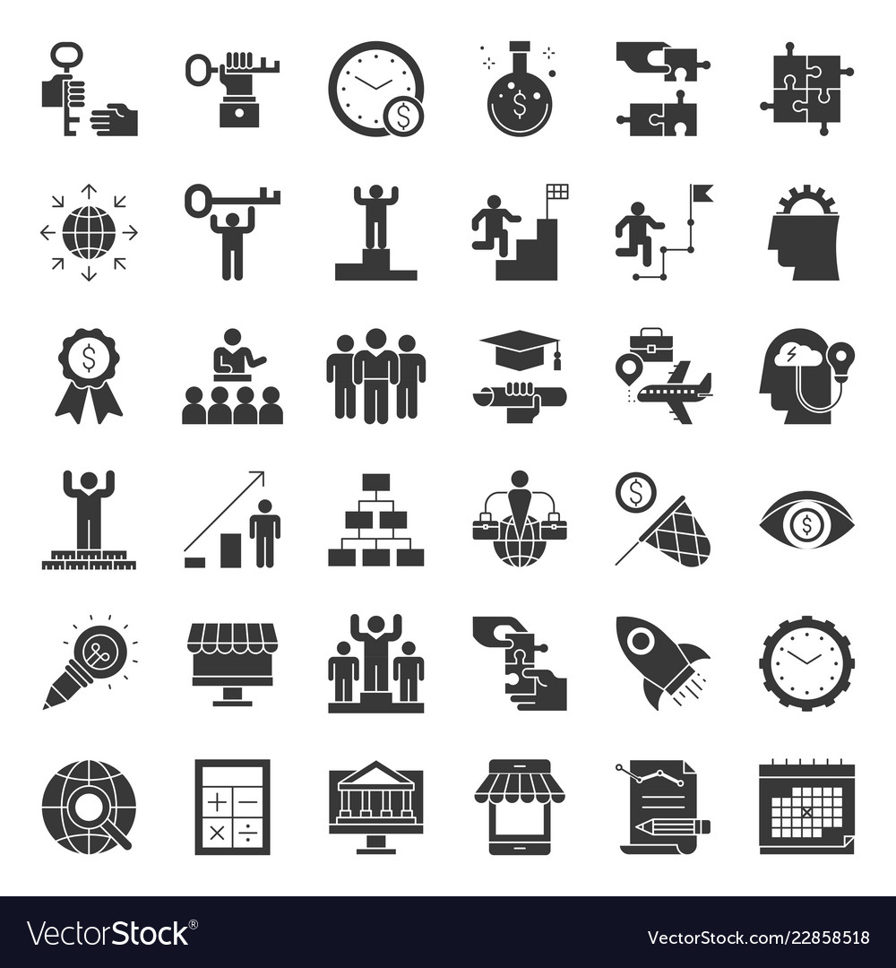 Start up and success entrepreneur related icon Vector Image