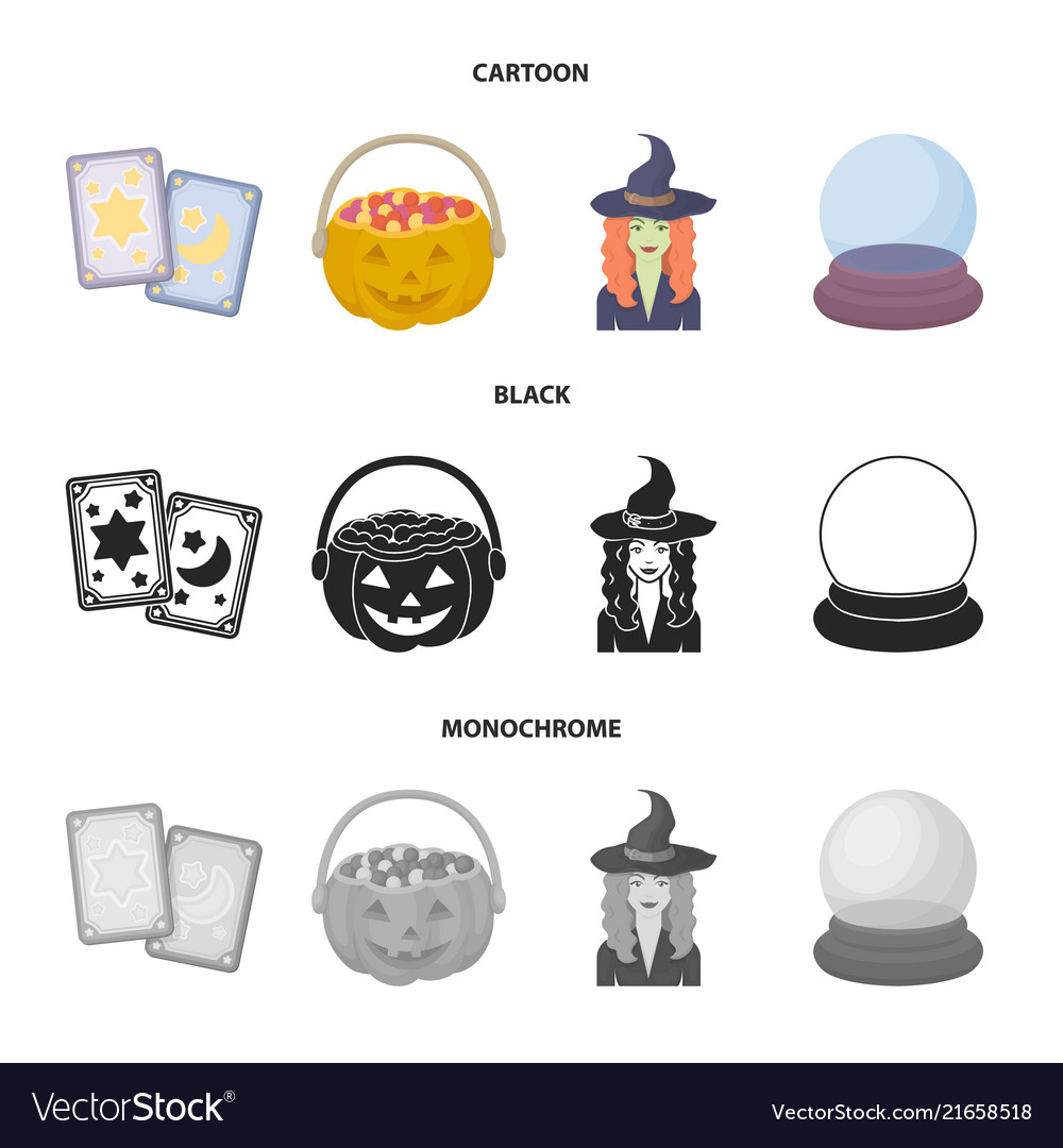 Tarot cards holiday halloween magician in a hat Vector Image