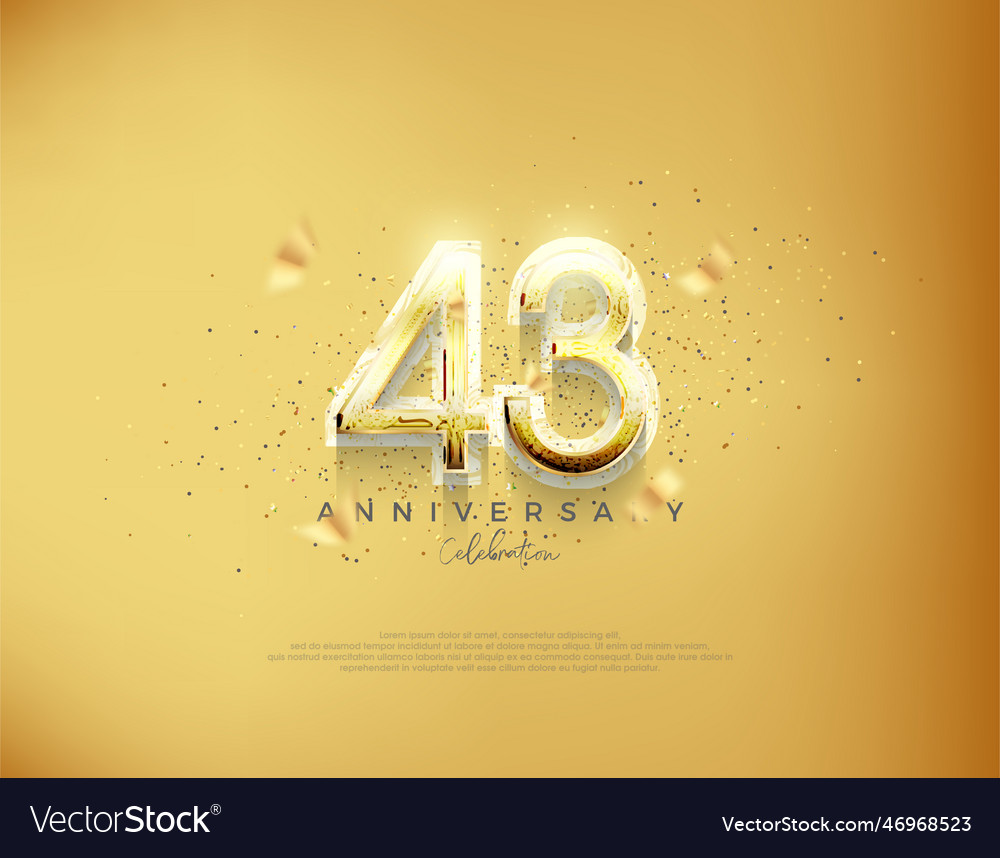 43rd anniversary number luxury gold background