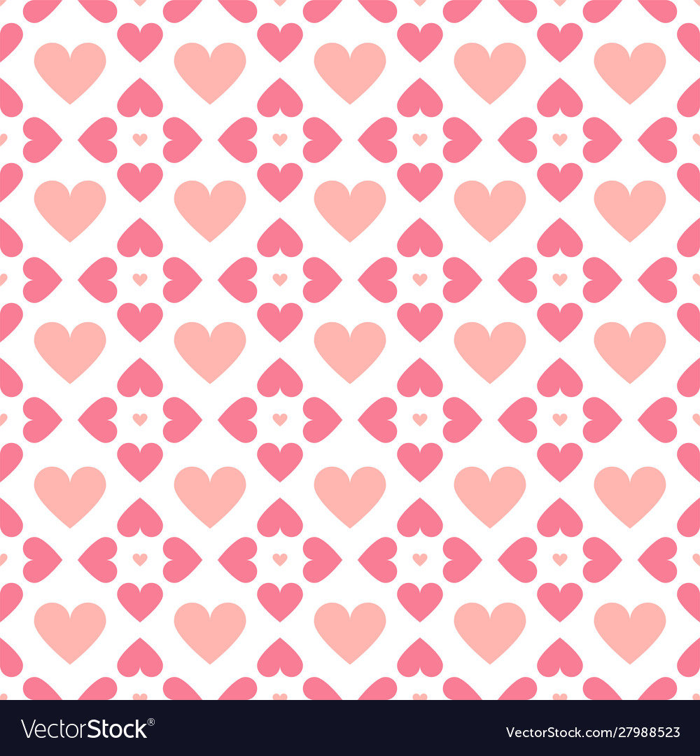 Abstract seamless geometric pattern with hearts in