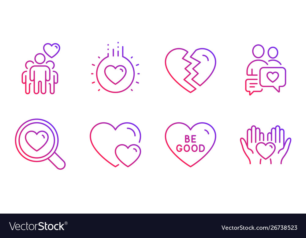 Break up be good and friendship icons set dating