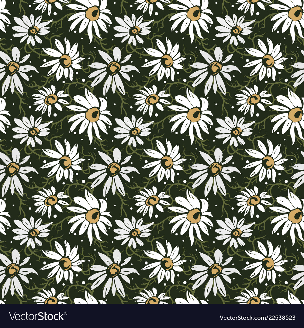 Chamomile seamless pattern