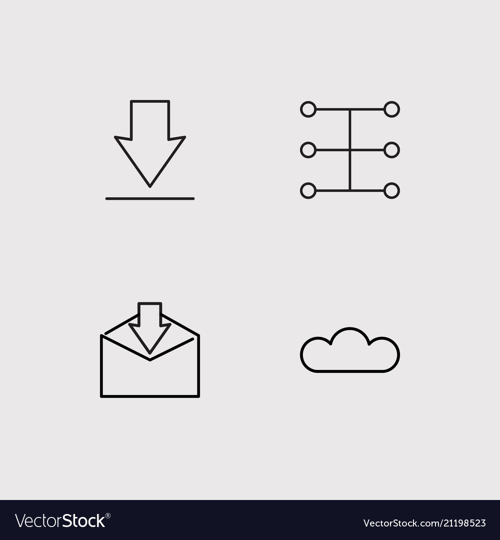 Communication simple linear icons set outlined