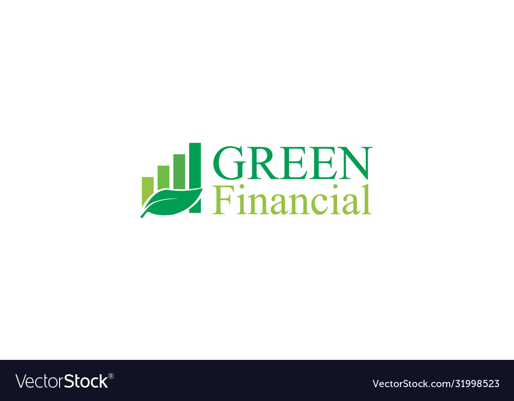 Creative unique green financial logo design Vector Image