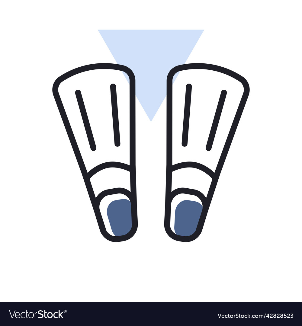 Diving flippers isolated icon summer sign graph