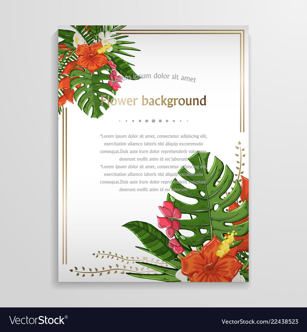 Exotic tropical flower background vector image Exotic tropical flower background