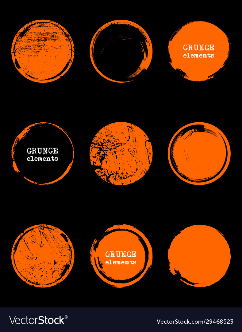 Grunge color circle shapes set abstract
