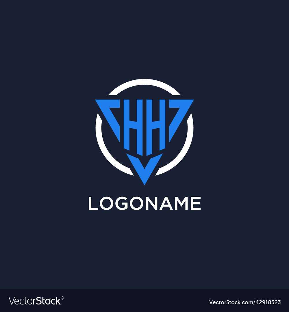 Hh monogram logo with triangle shape and circle Vector Image Hh monogram logo with triangle shape and circle
