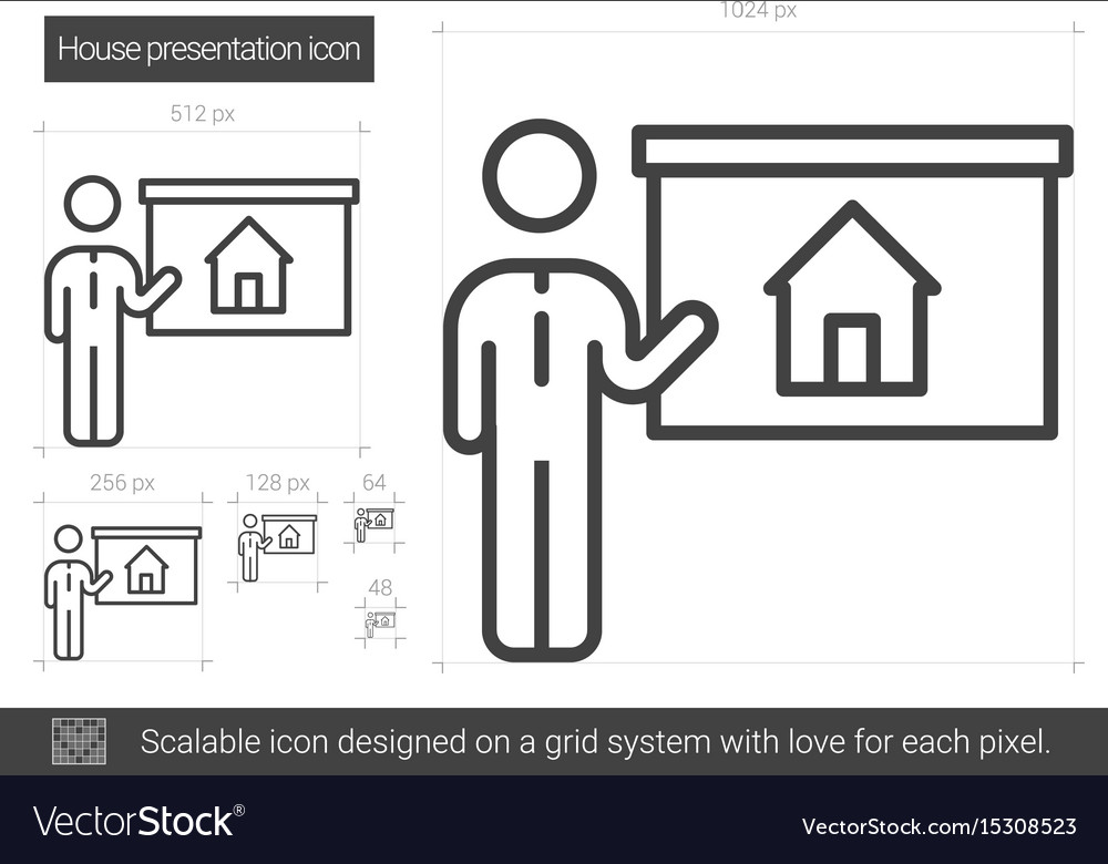 House presentation line icon