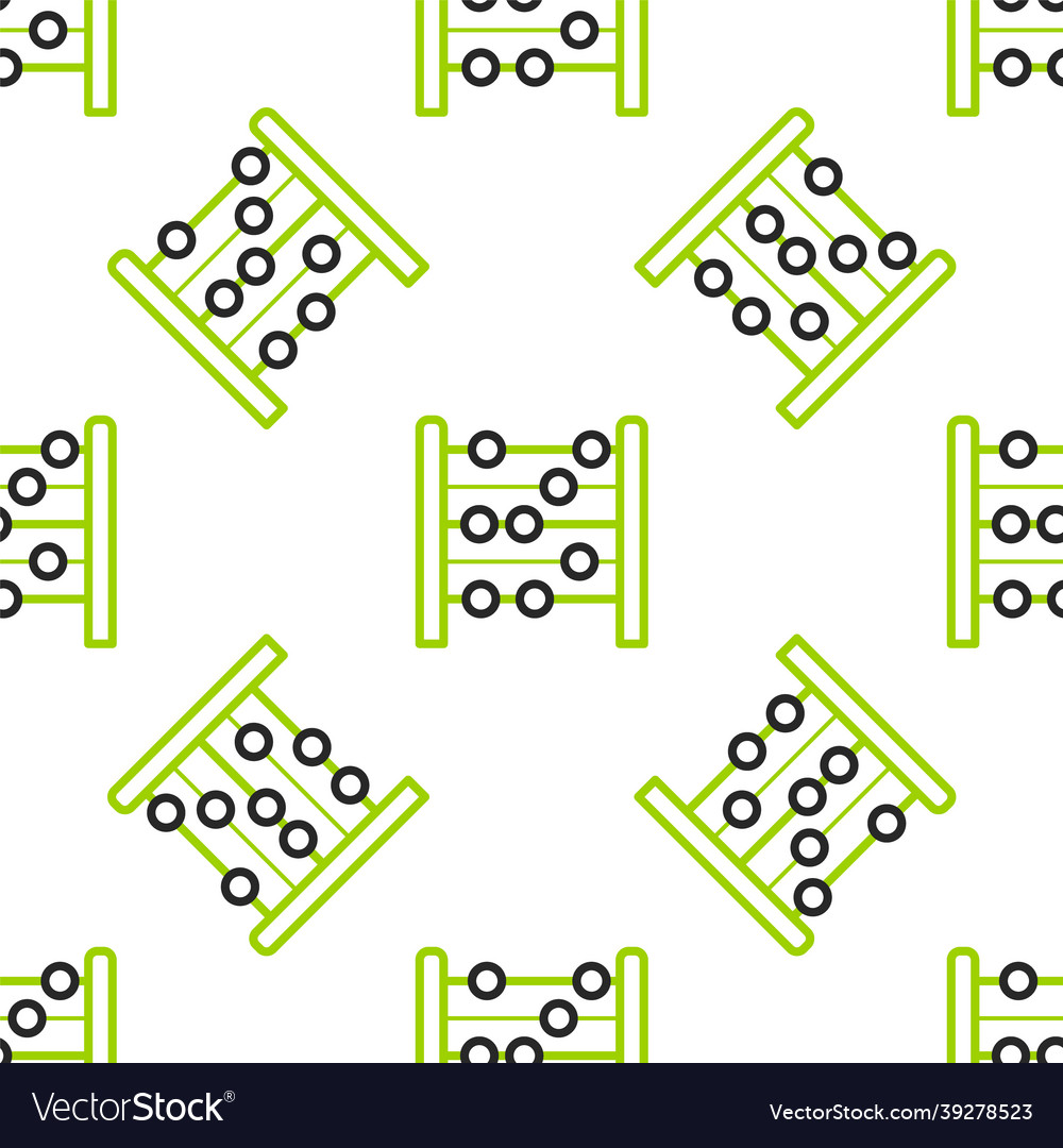 Line abacus icon isolated seamless pattern vector image Line abacus icon isolated seamless pattern