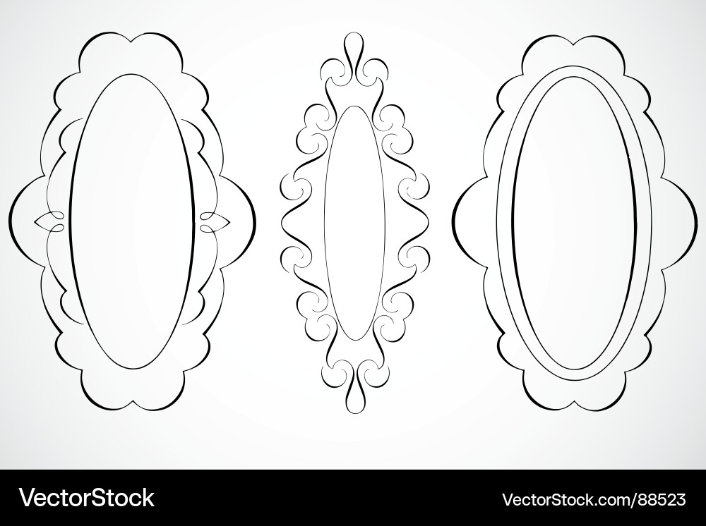 Oval frames Royalty Free Vector Image - VectorStock