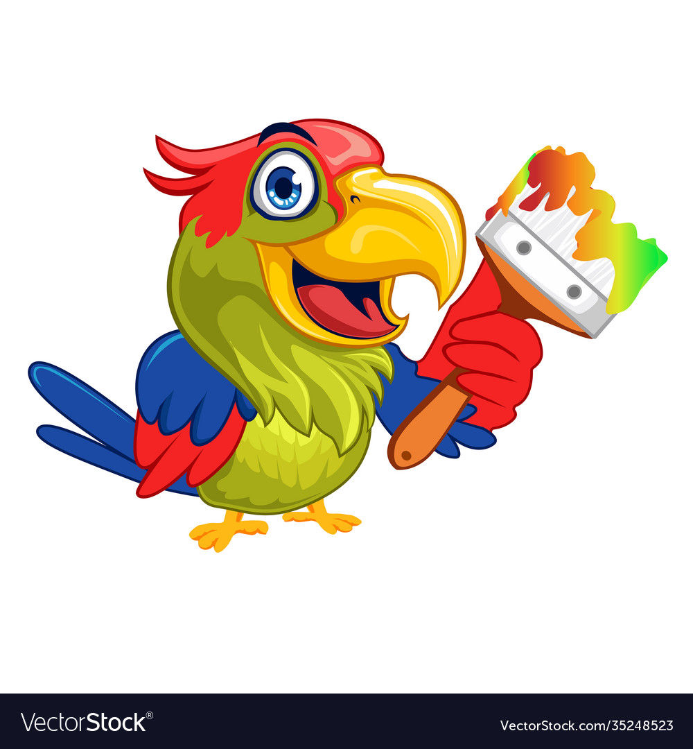 Parrot mascot cartoon Royalty Free Vector Image