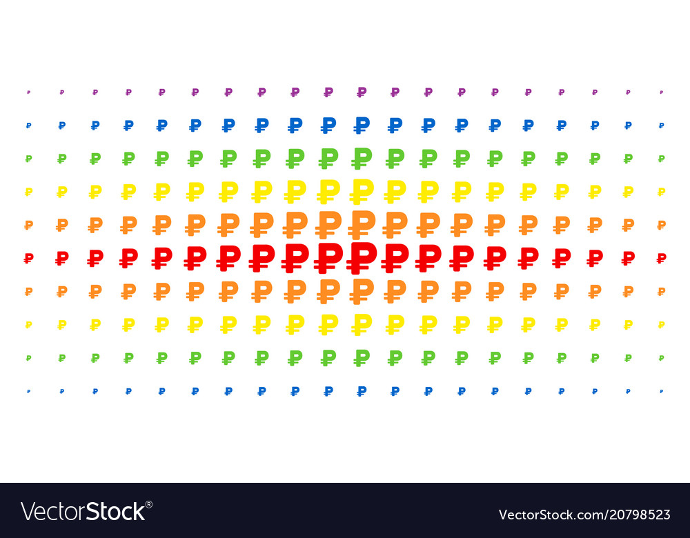 Rouble spectral halftone array vector image Rouble spectral halftone array