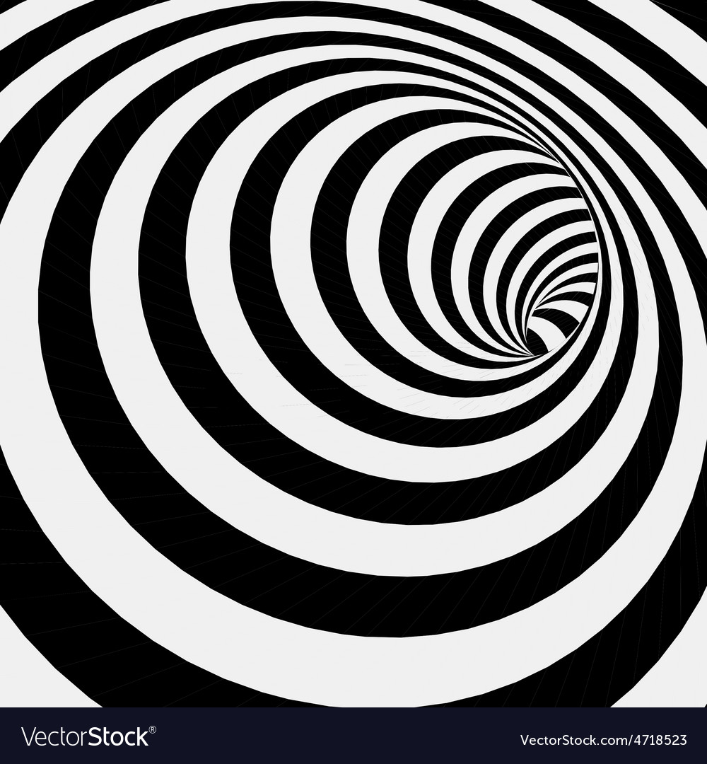 Spiral Striped Abstract Tunnel Background Vector Image