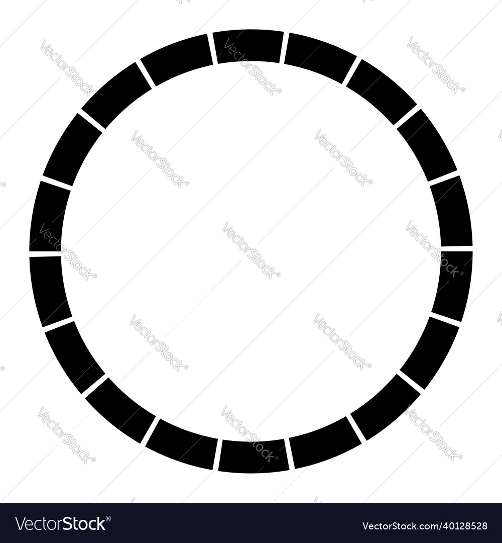 18 part section segmented circle abstract dashed