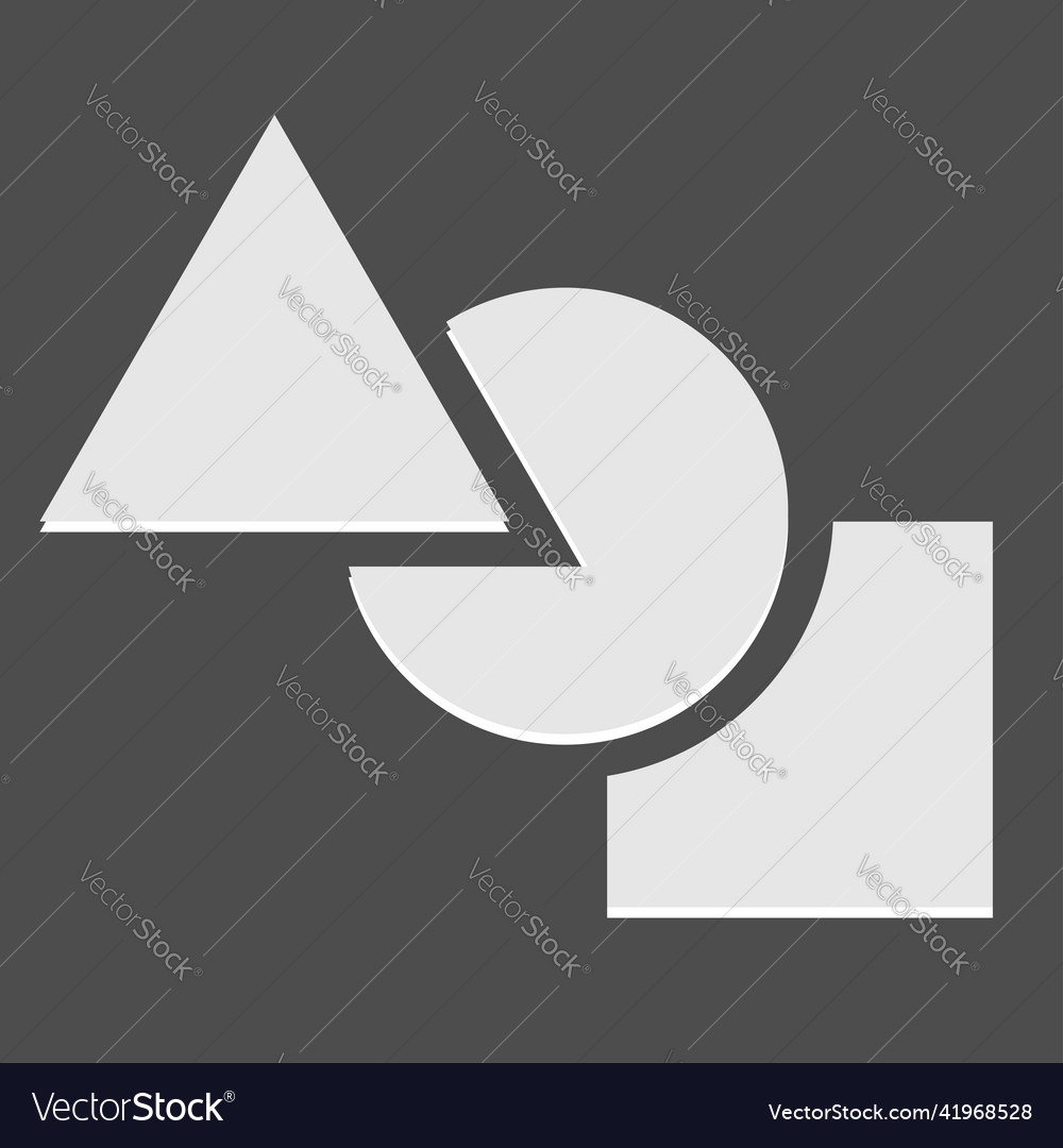 Geometric icon logo shape with overlapping circle Vector Image Geometric icon logo shape with overlapping circle