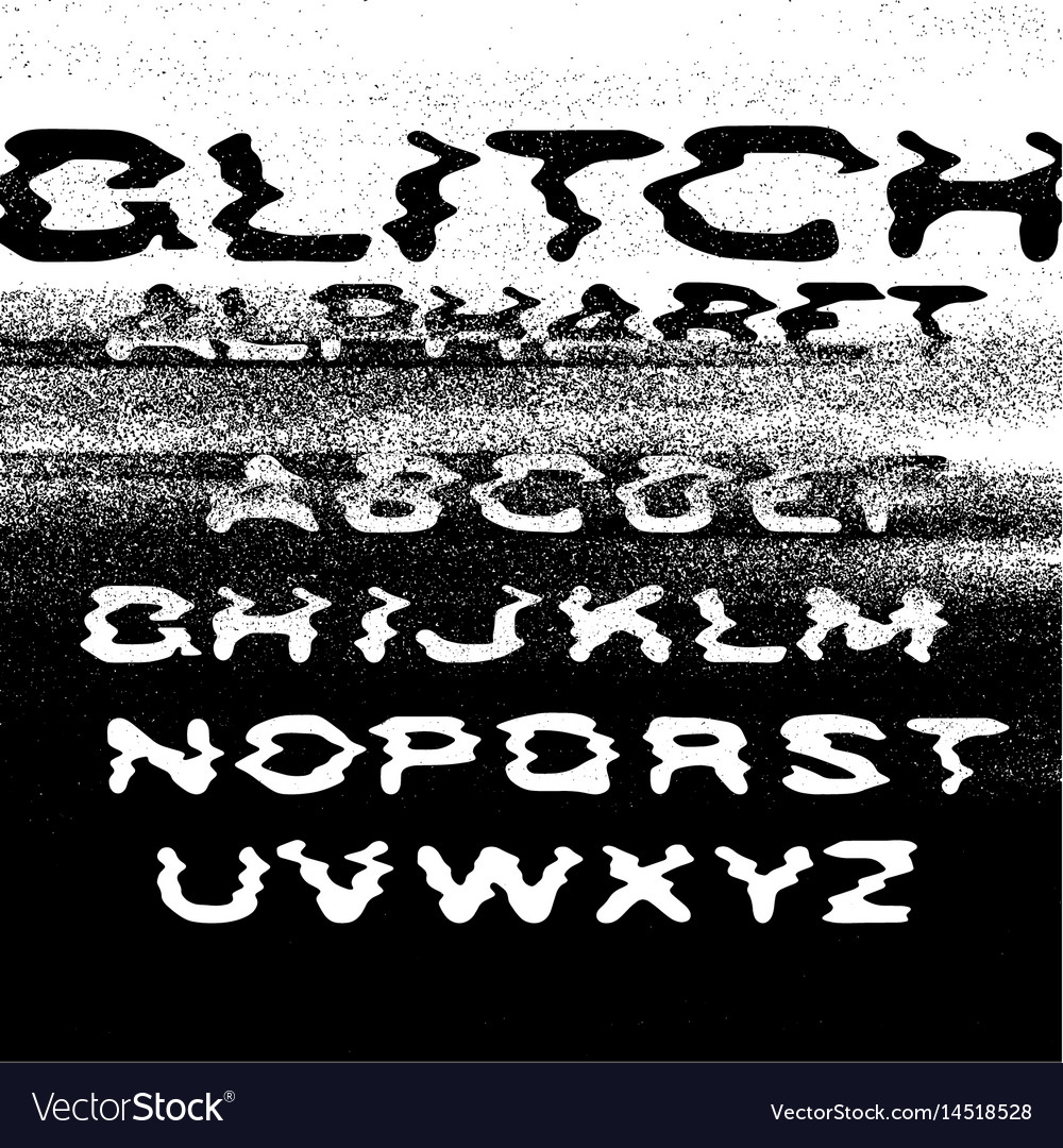 Glitch alphabet no signal background error