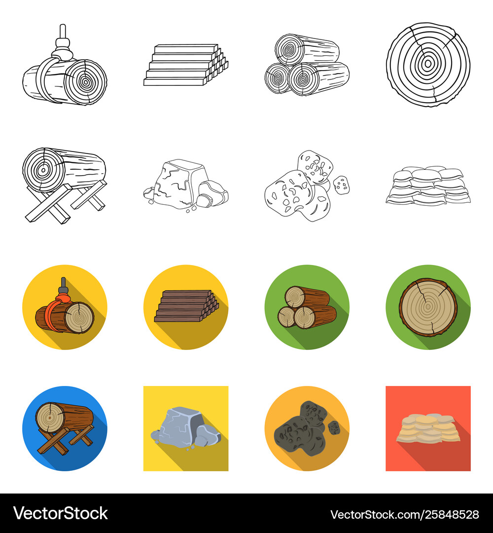 Isolated object material and cement logo set Vector Image