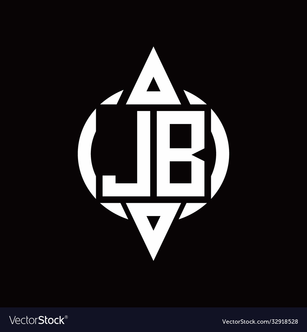 Jb logo with circle rounded combine triangle top