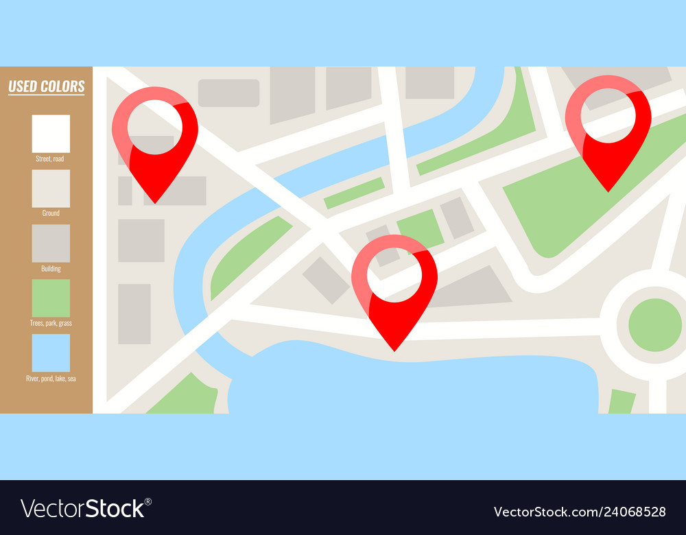 Map template flat color style