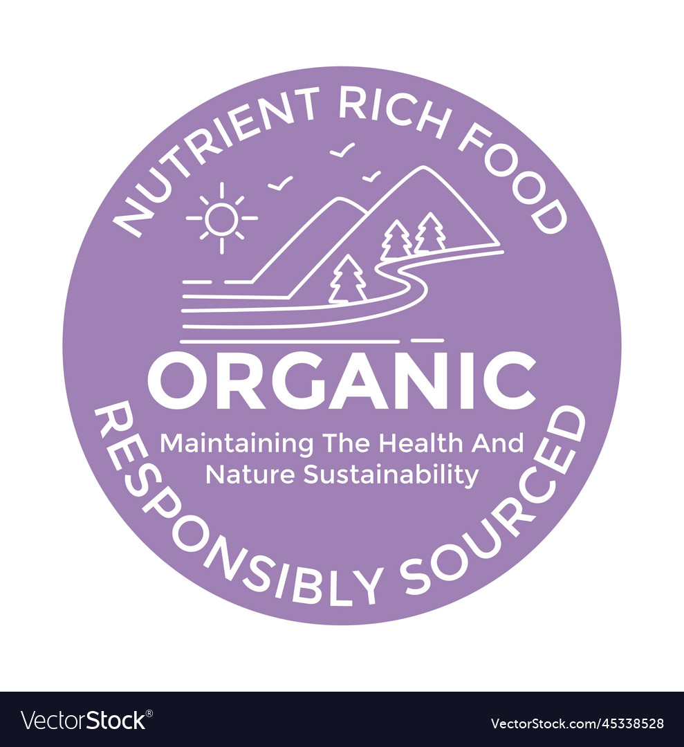 Nutrient rich food organic and natural products Vector Image