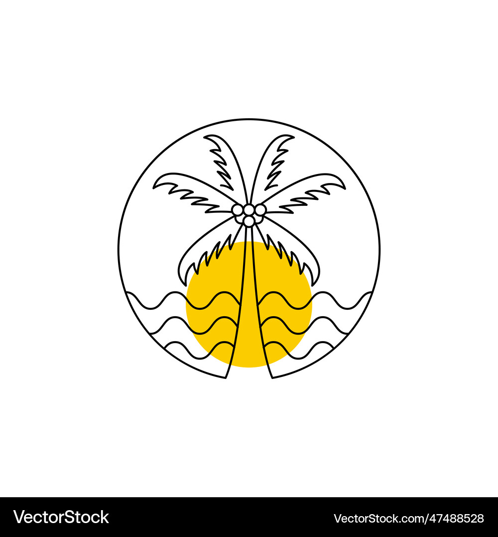 Palm tree summer Royalty Free Vector Image - VectorStock
