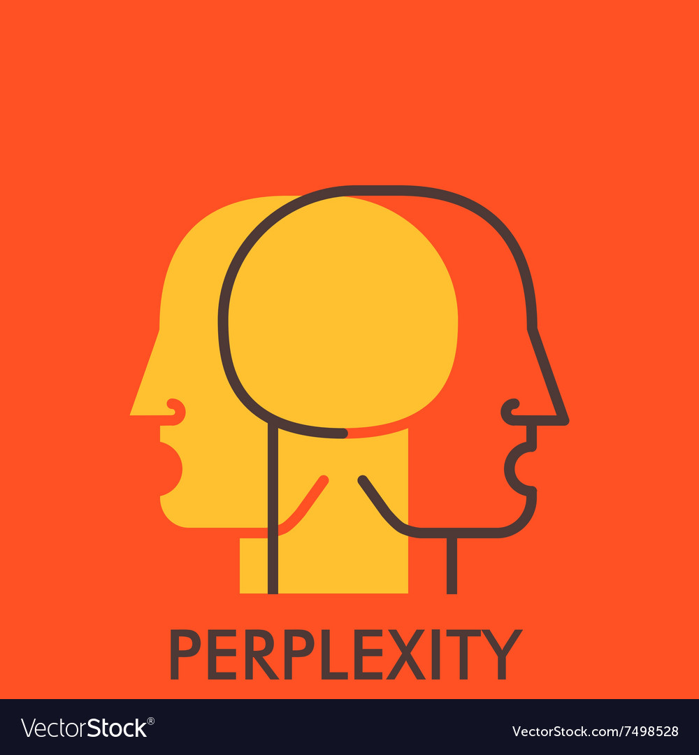 Perplexity line icon with flat design elements