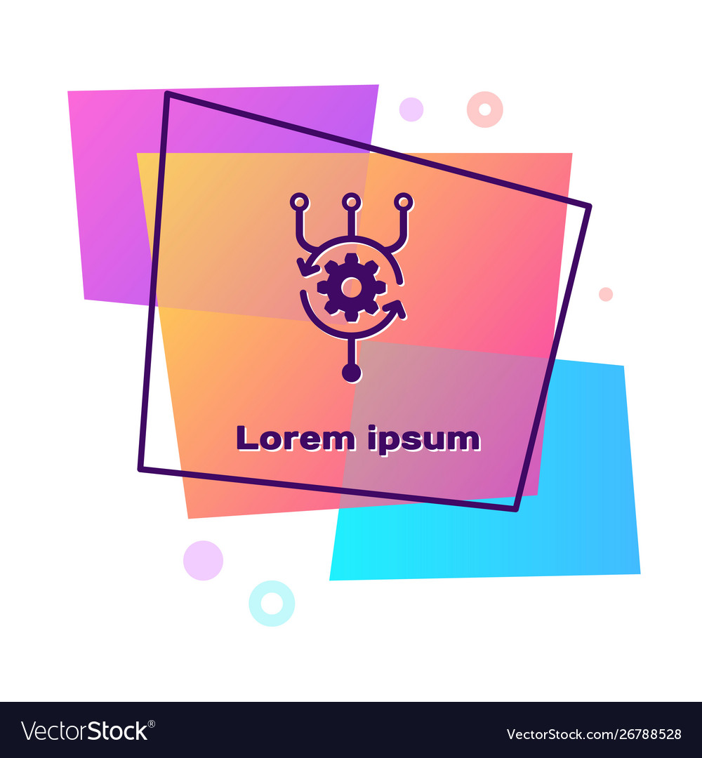 Purple algorithm icon isolated on white background vector image Purple algorithm icon isolated on white background