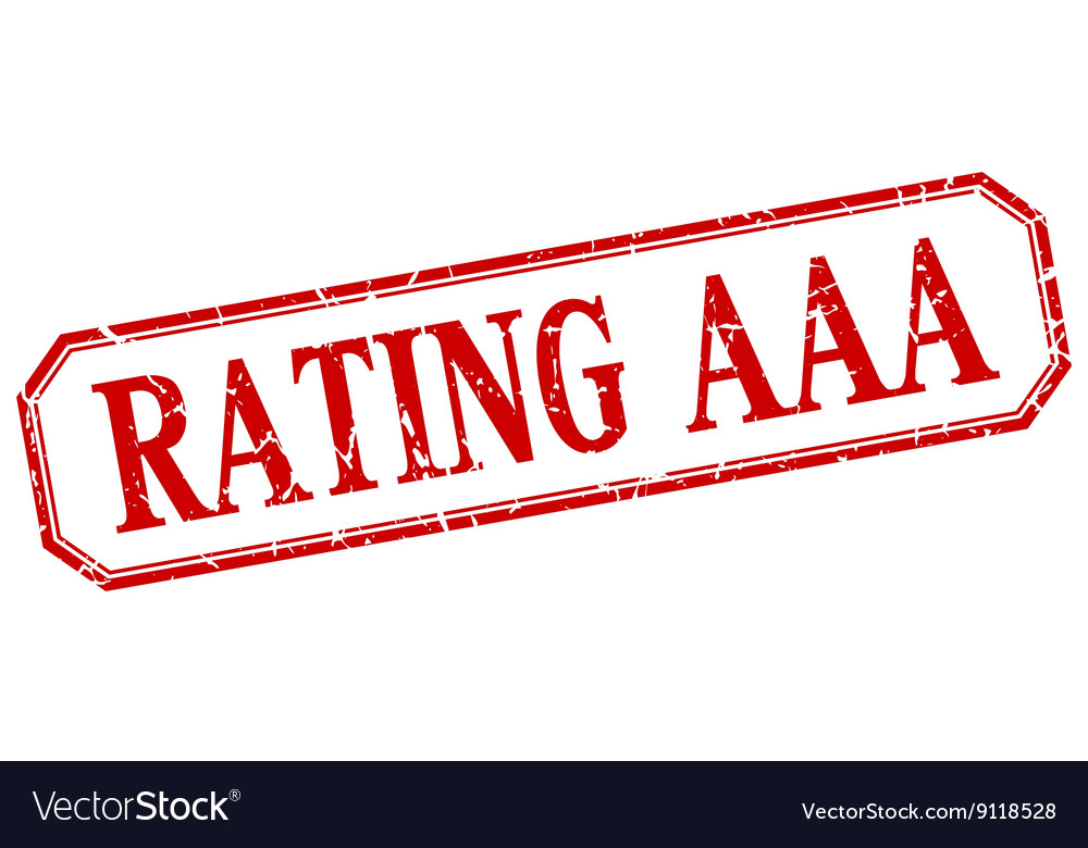 Rating aaa square red grunge vintage isolated Vector Image