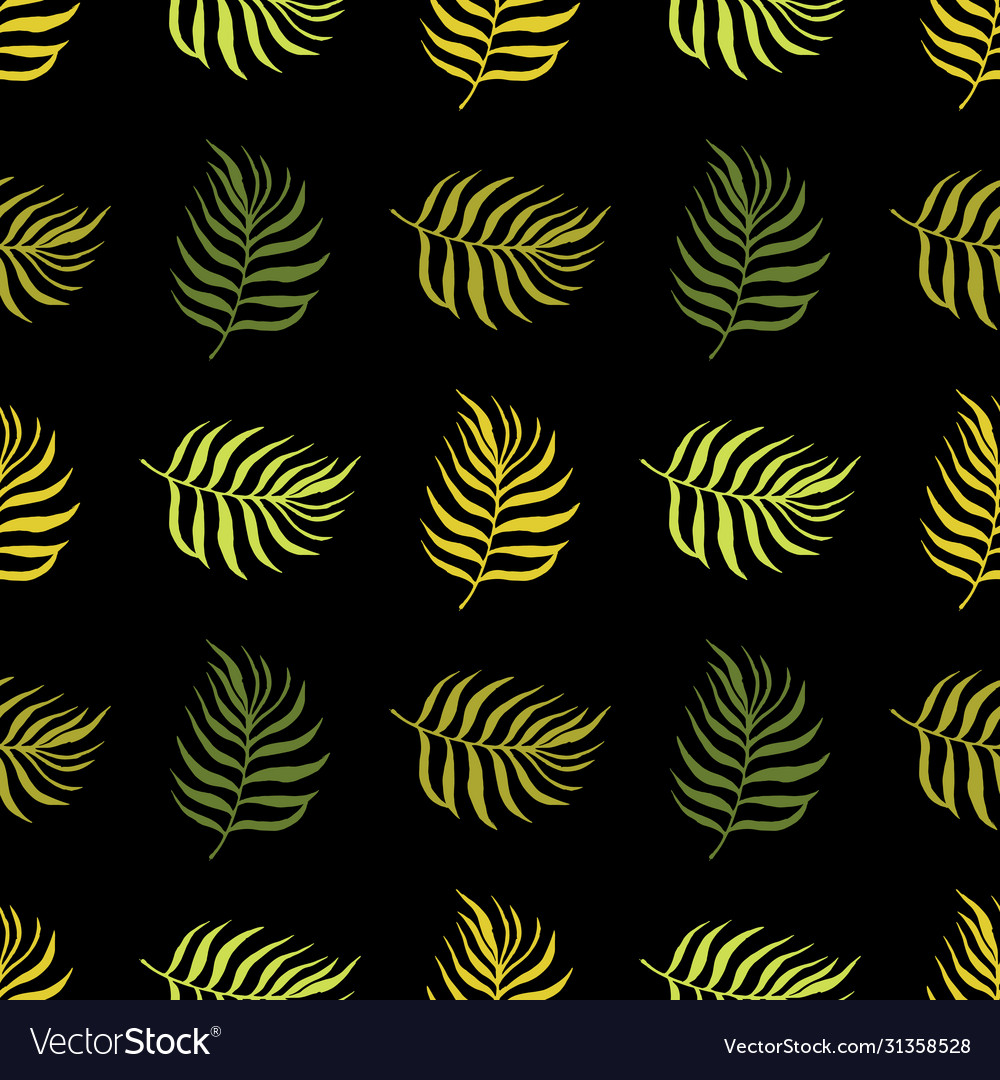 Seamless pattern tropical plant leaf setbotanical