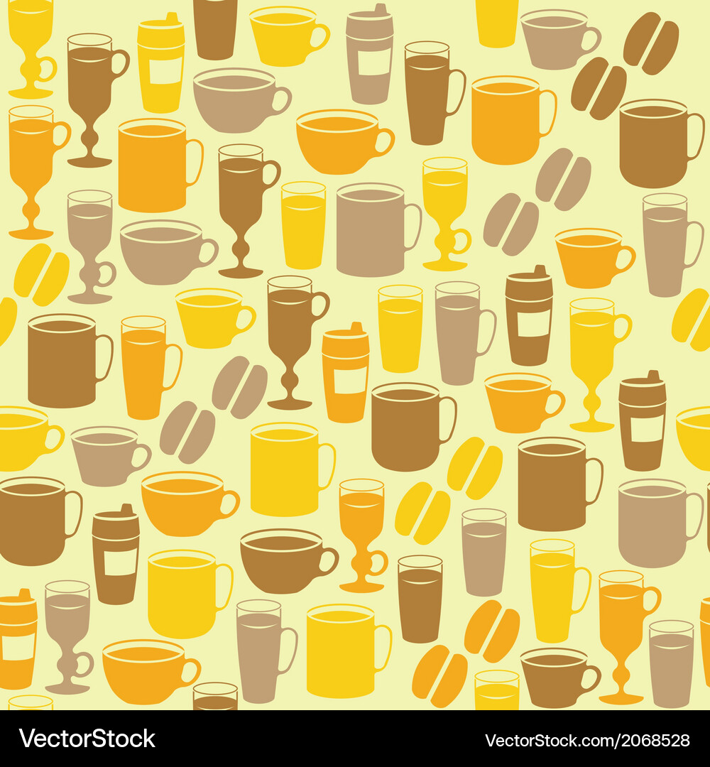 Seamless pattern with coffee cups Royalty Free Vector Image