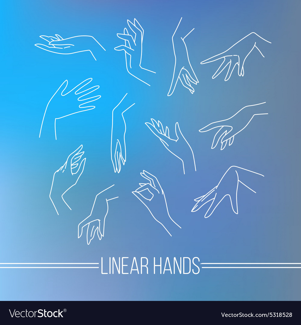 Set of icons linear mapping graceful